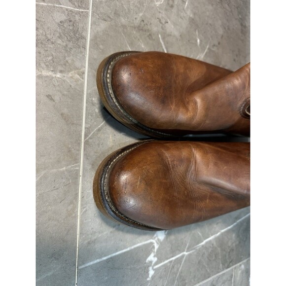 VTG Red Wing Pecos Western Work Boots  Mens 11.5 B Brown Leather Pull On USA